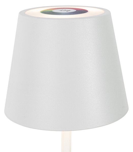 Set di 2 lampade da tavolo bianche con dimmer e RGBW ricaricabili - Murdock