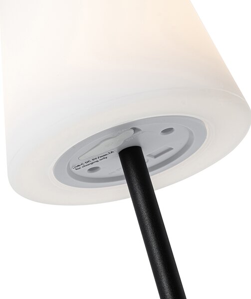 Set di 2 lampade da tavolo ricaricabili nere 40 cm IP54 - Jude