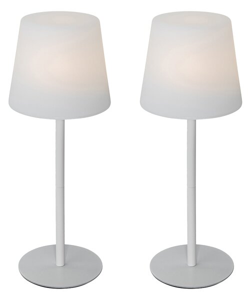 Set di 2 lampade da tavolo ricaricabili bianche 40 cm IP54 - Jude