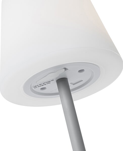 Set di 2 lampade da tavolo ricaricabili grigie 40 cm IP54 - Jude