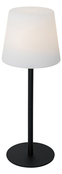 Lampada da tavolo ricaricabile nera con LED e dimmer IP54 - Jude
