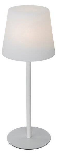 Lampada da tavolo bianca ricaricabile con LED e dimmer IP54 - Jude