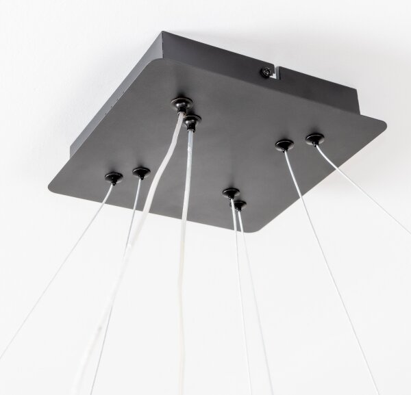 Brilagi - Lampada a sospensione LED dimmerabile con cavo FALCON SLIM LED/78W/230V 50x50 cm nero + telecomando