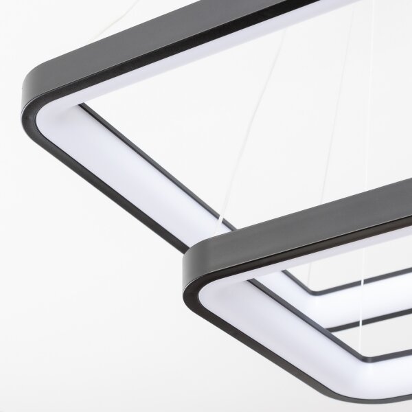 Brilagi - Lampada a sospensione LED dimmerabile con cavo FALCON SLIM LED/78W/230V 50x50 cm nero + telecomando