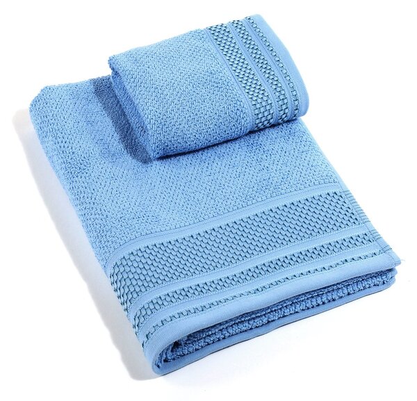 Asciugamano con Ospite in Cotone Gim Azzurro Caleffi