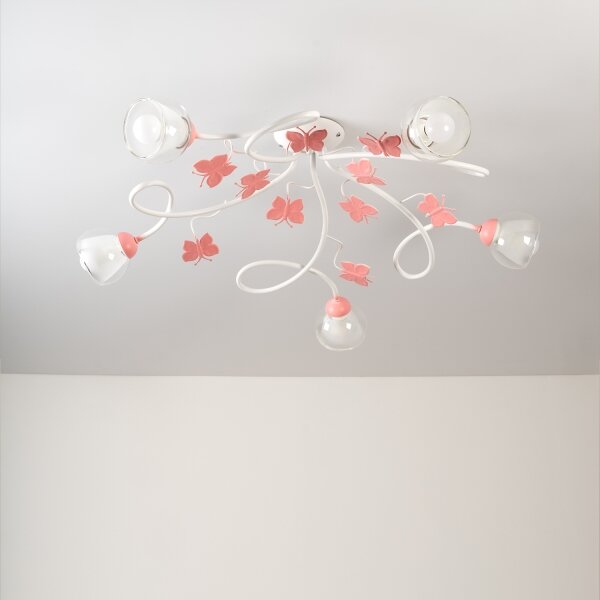 ONLI - Lampadario a plafone per bambini BUTTERFLY 5xE14/6W/230V