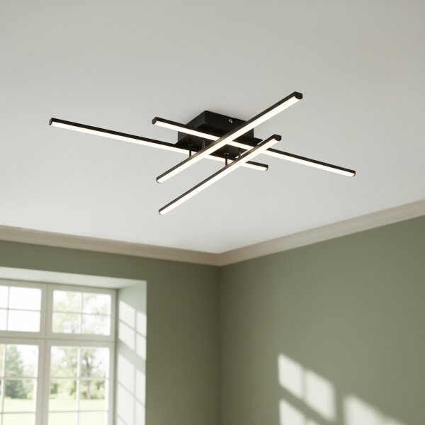 Brilagi - Plafoniera a LED STRIPES LED/37W/230V nera