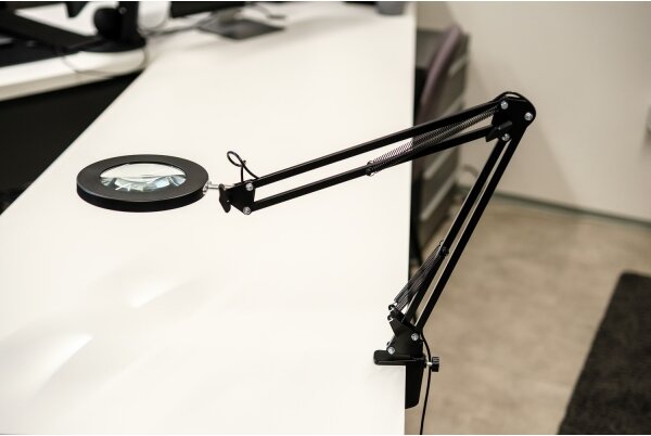 Brilagi - Lampada da tavolo LED dimmerabile con una lente d'ingrandimento LED/12W/5V 3000/4200/6000K nero