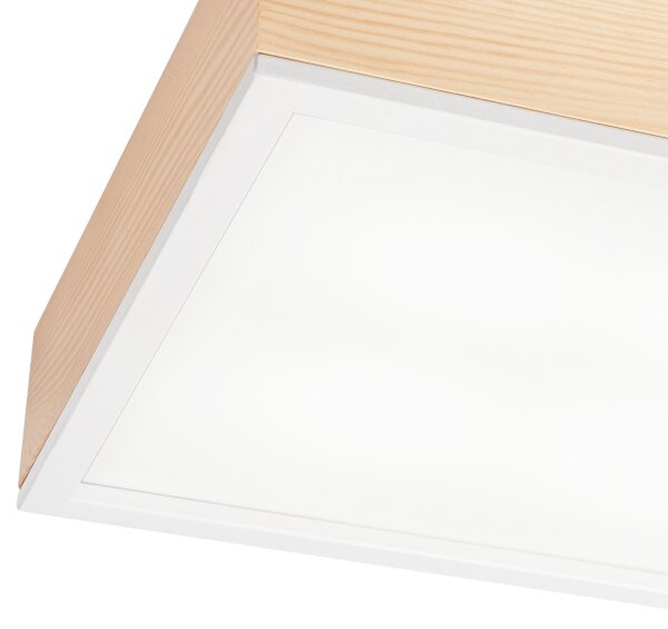 Plafoniera NATURAL SQUARE 4xE27/15W/230V 39x39 cm pino/bianco