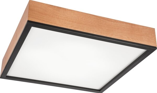Plafoniera OAK SQUARE 4xE27/15W/230V 48x48 cm quercia/nero