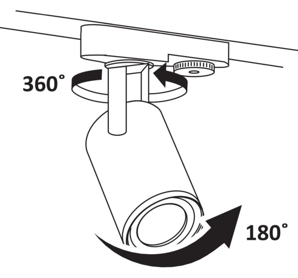 Faretto per sistema a binario MINOR 3xGU10/10W/230V + 1 m rotaia sistema