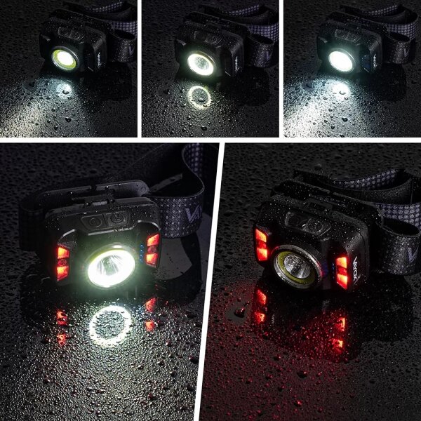 Lampada frontale LED ricaricabile con sensore LED/15W/5V IP66 430 lucente 1800 mAh