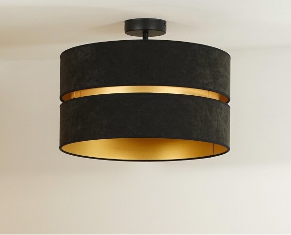 Duolla - Lampadario a plafone DUO 1xE27/15W/230V diametro 40 cm nero/oro
