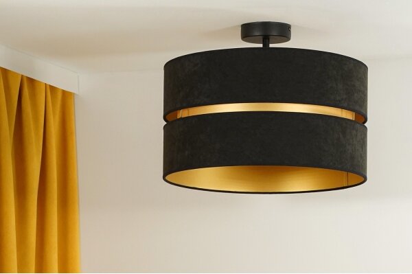 Duolla - Lampadario a plafone DUO 1xE27/15W/230V diametro 40 cm nero/oro