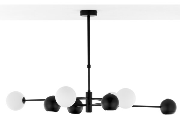 Jupiter 1998 - Lampadario a sospensione con supporto rigido MOKA 4xGU10/10W/230V + 4xG9/10W/230V nero/bianco