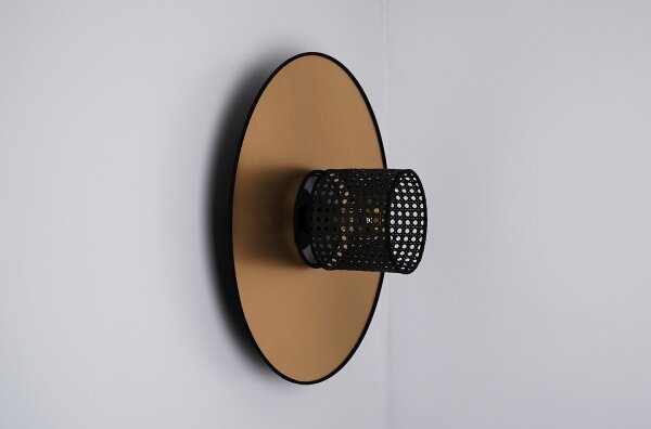 Duolla - Applique TOKYO RATTAN 1xE27/15W/230V diametro 50 cm oro/nero
