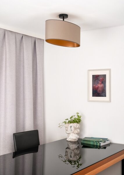 Duolla - Lampadario a plafone OVAL VEGAN 1xE27/15W/230V beige