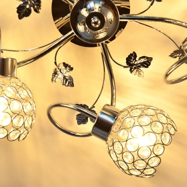 Lampadario a plafone SOPHIA 5xE27/15W/230V cromo lucido/limpido