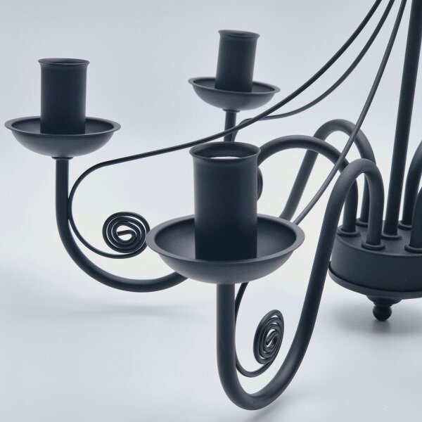 Lampadario a sospensione con catena DONATO 6xE14/40W/230V nero