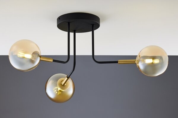 Jupiter 2037 - Lampadario a sospensione con supporto rigido BURANO 3xG9/10W/230V nero/oro/beige