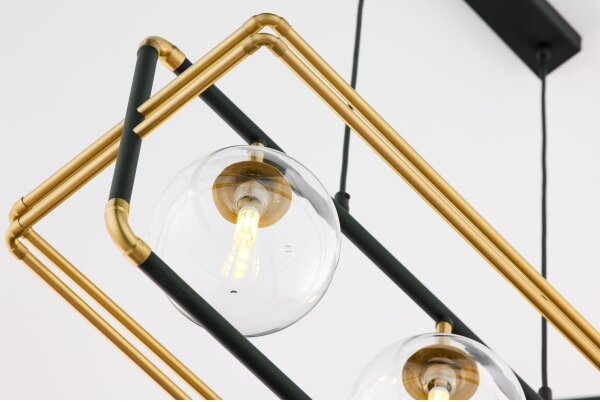 Jupiter 2030 - Lampadario a sospensione con filo FIORI 3xG9/10W/230V nero/oro/limpido