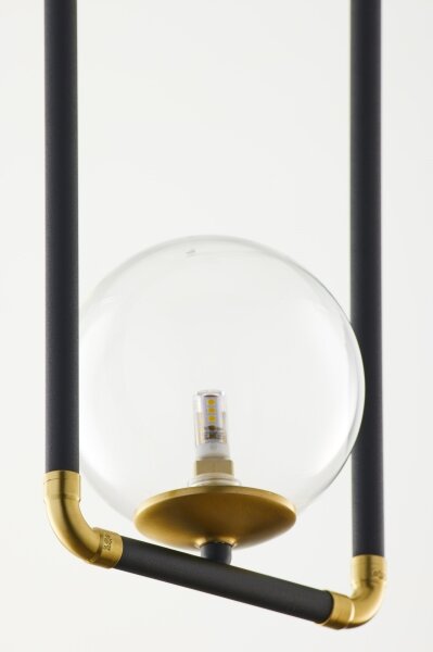 Jupiter 2023 - Lampadario a sospensione con filo ZAFRA 1xG9/10W/230V nero/oro/limpido