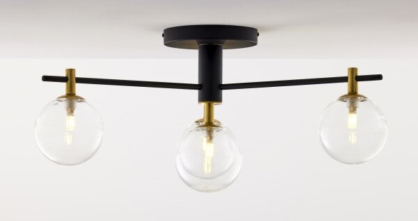 Jupiter 2034 - Lampadario a plafone FIGARO 4xG9/10W/230V nero/oro/beige/limpido