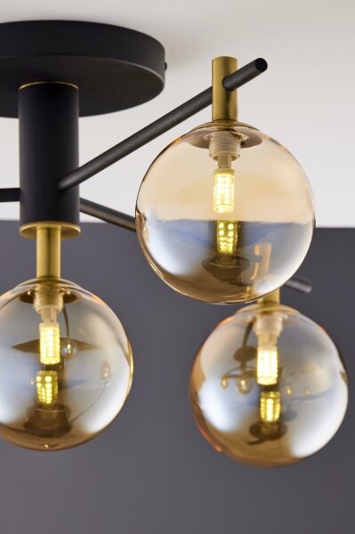 Jupiter 2031 - Lampadario a plafone FIGARO 4xG9/10W/230V nero/oro/beige