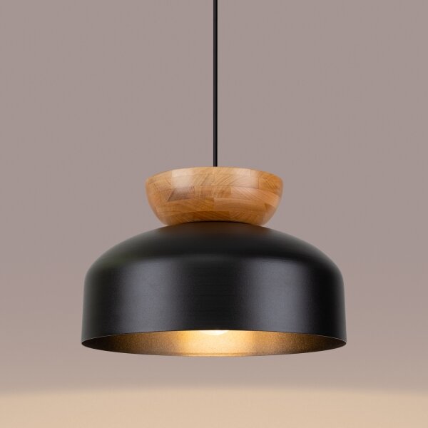 Sollux SL.1351 - Lampadario a sospensione con filo MARION 1xE27/15W/230V diametro 29,5 cm nero