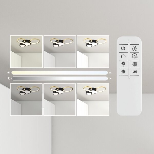 Lampada da soffitto dimmerabile ALIZEE LED 30W 230V 3000-6500K nero/oro