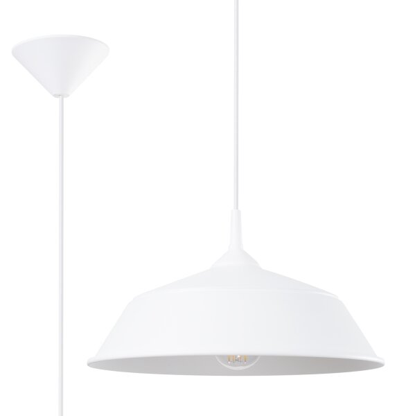 Sollux SL.1327 - Lampadario a sospensione con filo FRIKA 1xE27/15W/230V diametro 34 cm bianco
