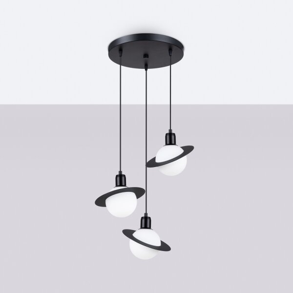 Sollux SL.1359 - Lampadario a sospensione con filo HYPERION 3xG9/8W/230V nero