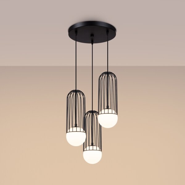 Sollux SL.1336 - Lampadario a sospensione con filo BRINA 3xG9/8W/230V nero