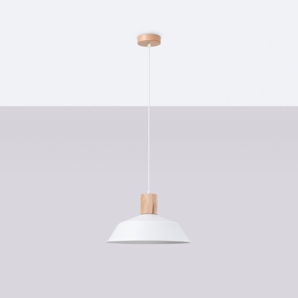Sollux SL.1321 - Lampadario a sospensione con filo FANO 1xE27/15W/230V diametro 34 cm bianco
