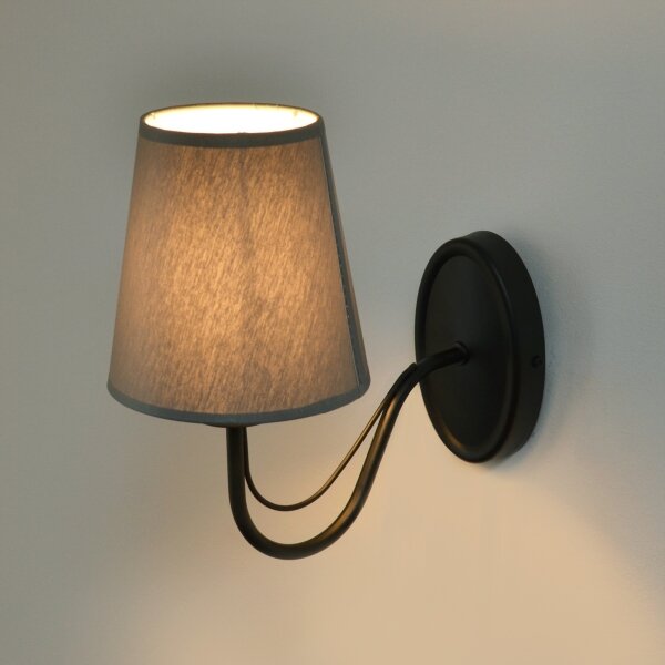 Applique MALBO 1xE27/15W/230V grigio/nero