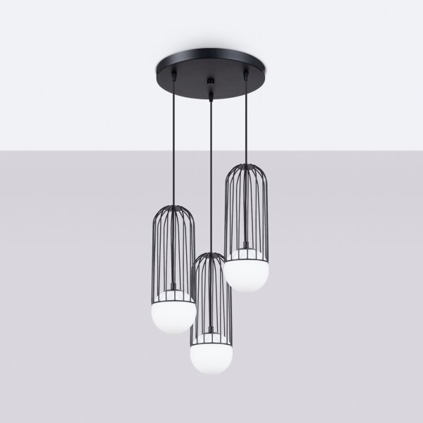 Sollux SL.1336 - Lampadario a sospensione con filo BRINA 3xG9/8W/230V nero
