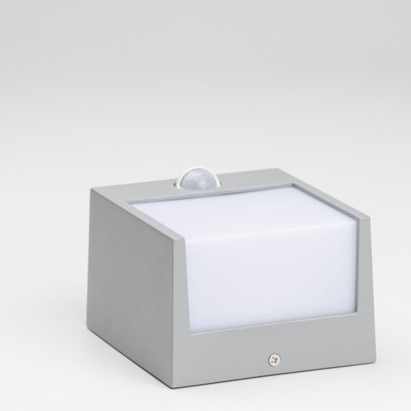 Brilagi TERNI LED/12W/230V lampada da parete esterna con sensore grigia IP44