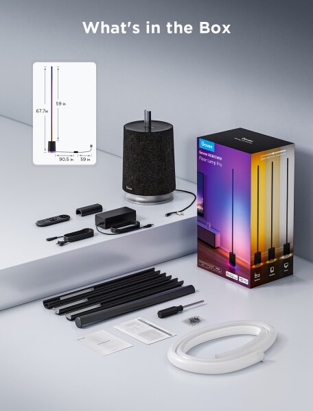 Govee - Lampada LED da terra con altoparlante Pro RGBICWW Wi-Fi + +TC