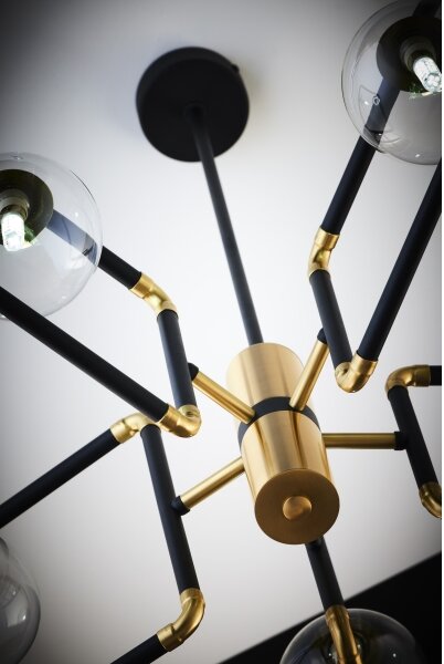 Jupiter 1985 - Lampadario a sospensione con supporto rigido IBRA 5xG9/10W/230V nero/oro