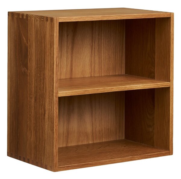 Mensola di colore naturale in rovere massiccio con ripiani multipli 18 cm Townsville – House Nordic