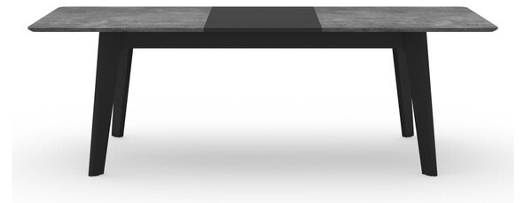 Tavolo da pranzo pieghevole nero con piano in cemento 100x180 cm Shadow - TemaHome