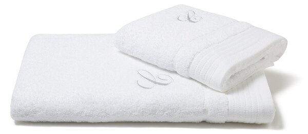Asciugamano con Ospite in Cotone Ricamata Bianco Caleffi