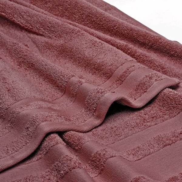 Asciugamano Con Ospite In Cotone Soft Standard Spugnissima Tinta Unita Bordeaux Caleffi