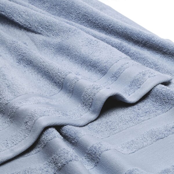 Asciugamano Con Ospite In Cotone Soft Standard Spugnissima Tinta Unita Azzurro Caleffi