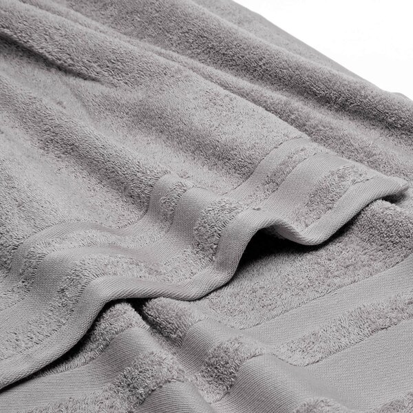 Asciugamano Con Ospite In Cotone Soft Standard Spugnissima Tinta Unita Grigio Caleffi