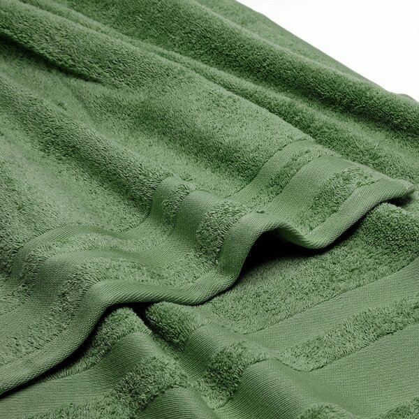 Asciugamano Con Ospite In Cotone Soft Standard Spugnissima Tinta Unita Verde Caleffi