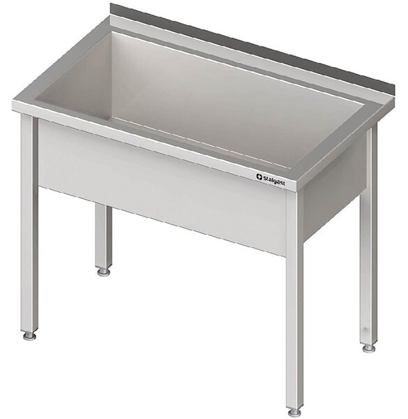 Lavello a una vasca, 1000x600x850 mm, altezza vasca 300 mm, con supporto, saldato