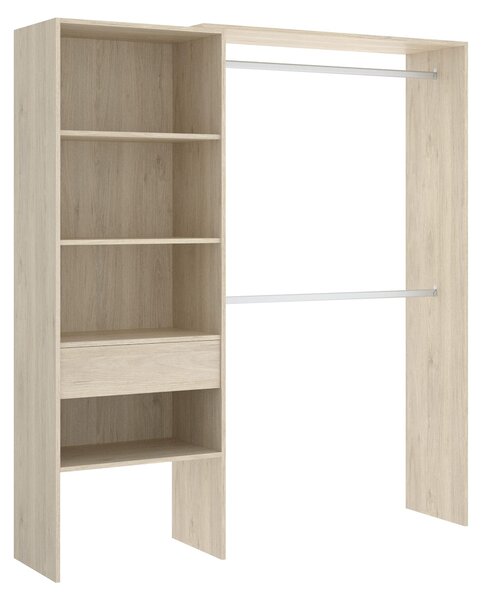 Comodino con cassetto, 160 cm, in legno composito, colore naturale