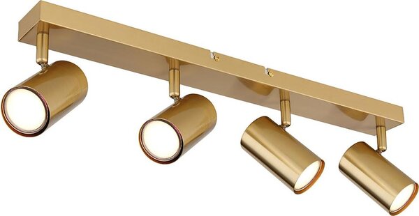 Plafoniera, oro, faretti mobili, L 56 cm
