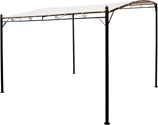 DEGAMO Gazebo da terrazza Gazebo da incasso MANTOVA-XL 3 x 3 metri, struttura in acciaio nero, telo impermeabile color ecru